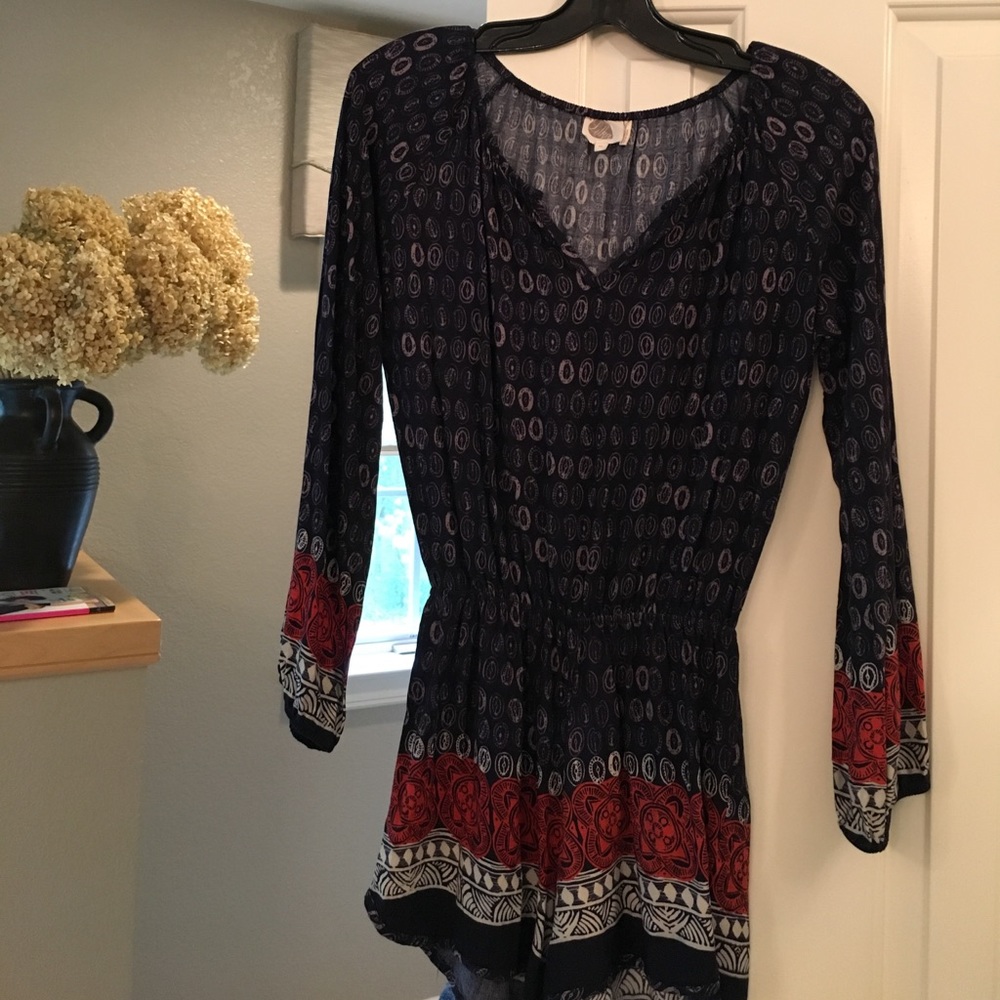 ANTHROPOLOGY LILKA ROMPER NAVY & RED - Picture 9 of 12